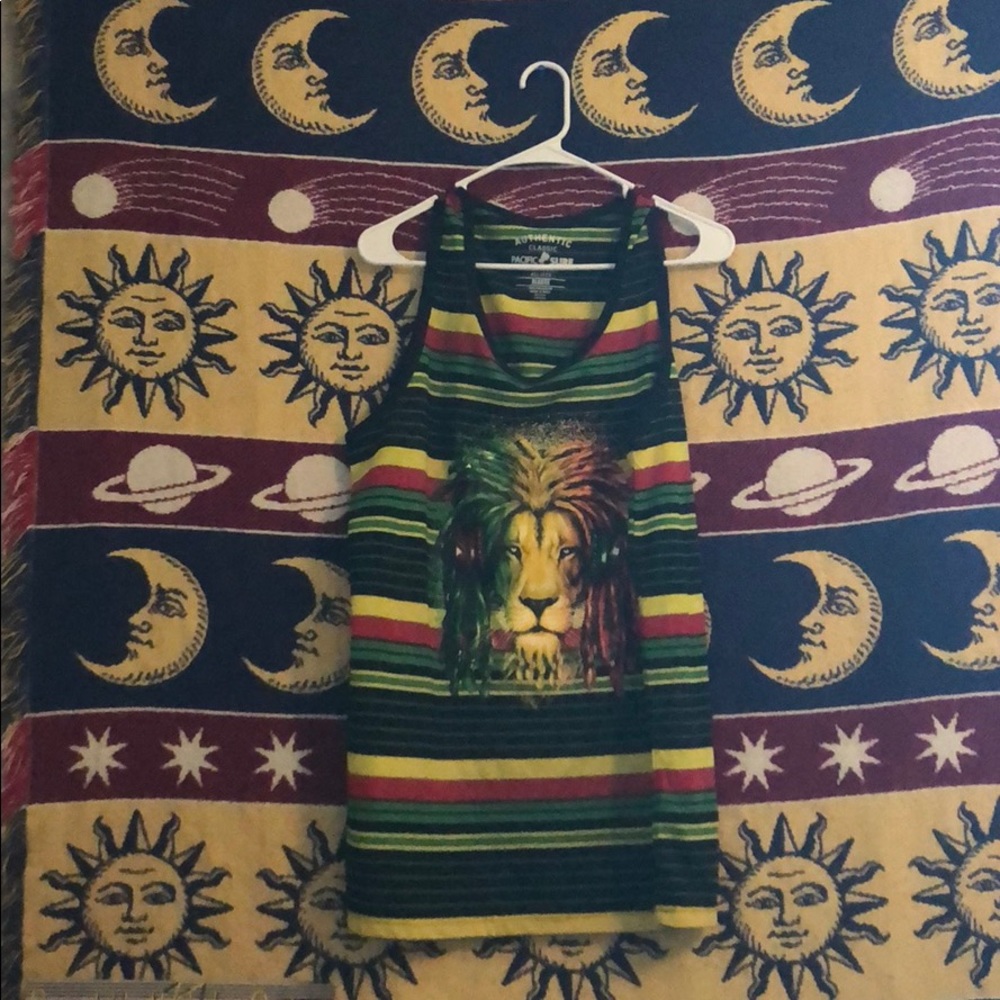 Beach Rasta lion print tank top